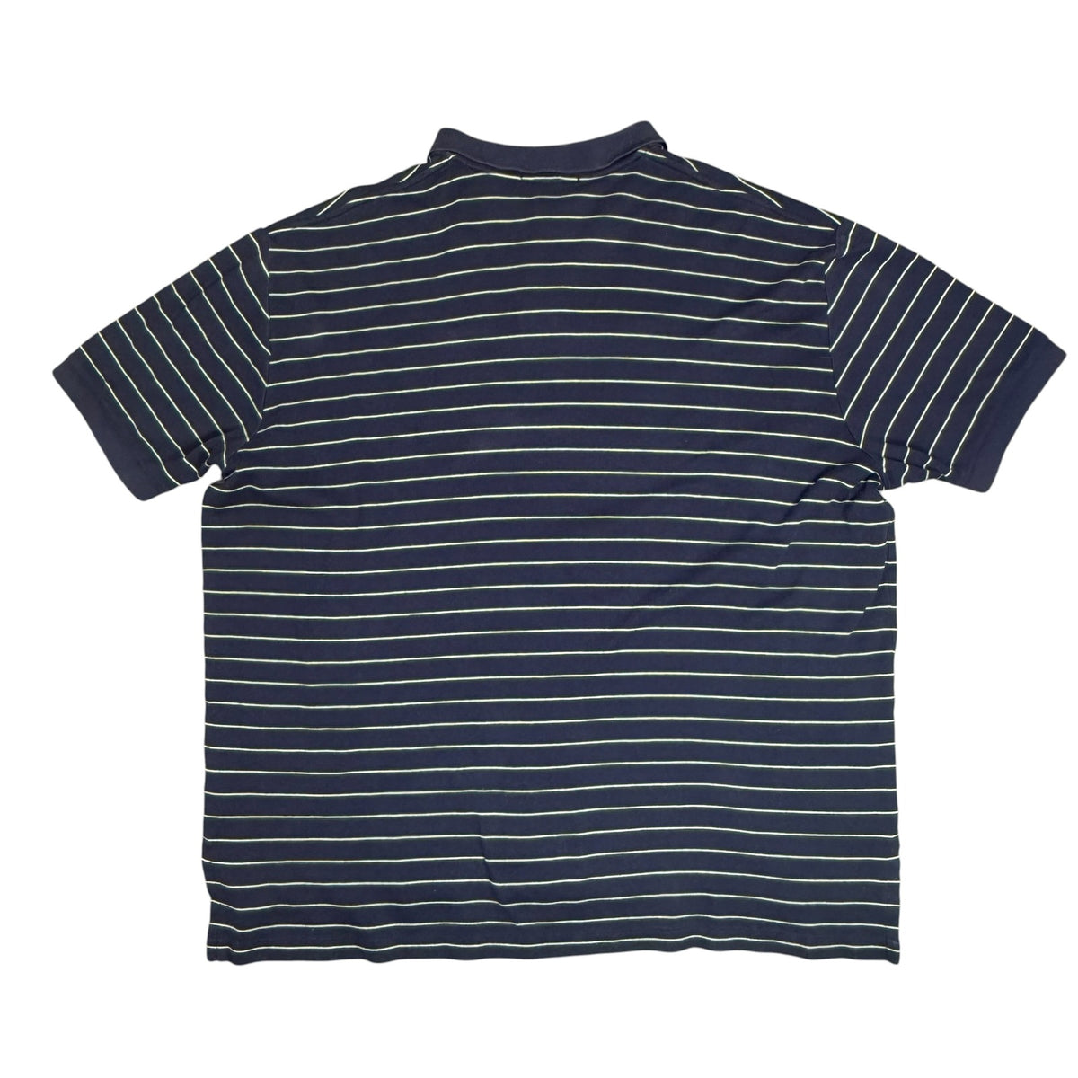 Ralph Lauren Polo Shirt Striped Navy White Short Sleeve Vintage Mens XXL
