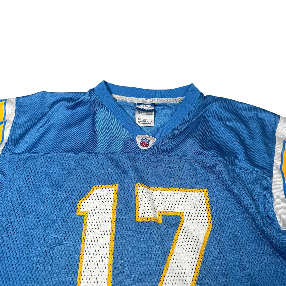 Reebok NFL Jersey Philip Rivers 17 Chargers Blue Vintage Womens XL