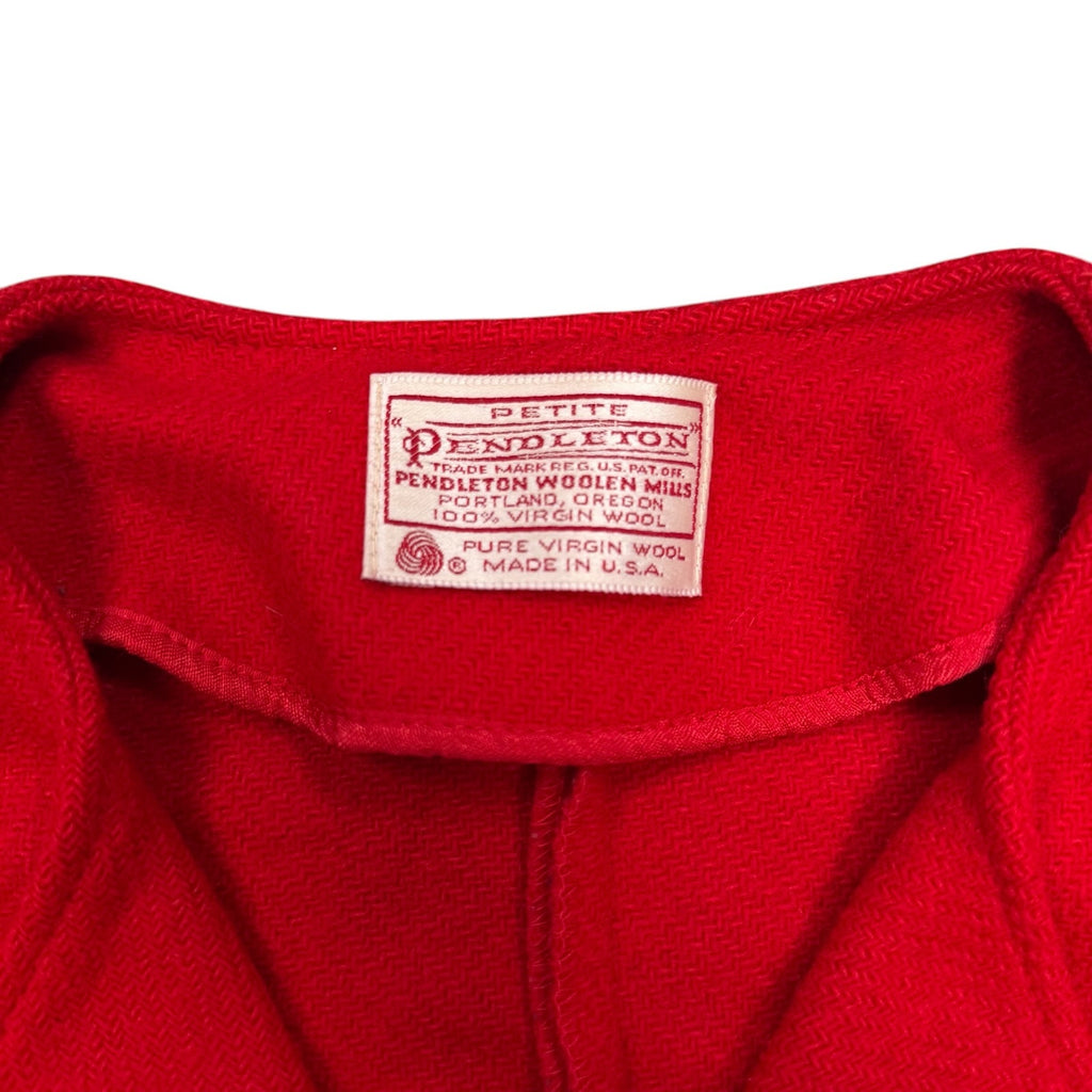Pendleton Cardigan Red Vintage Wool Womens Size 12 Cropped Jacket Made In USA