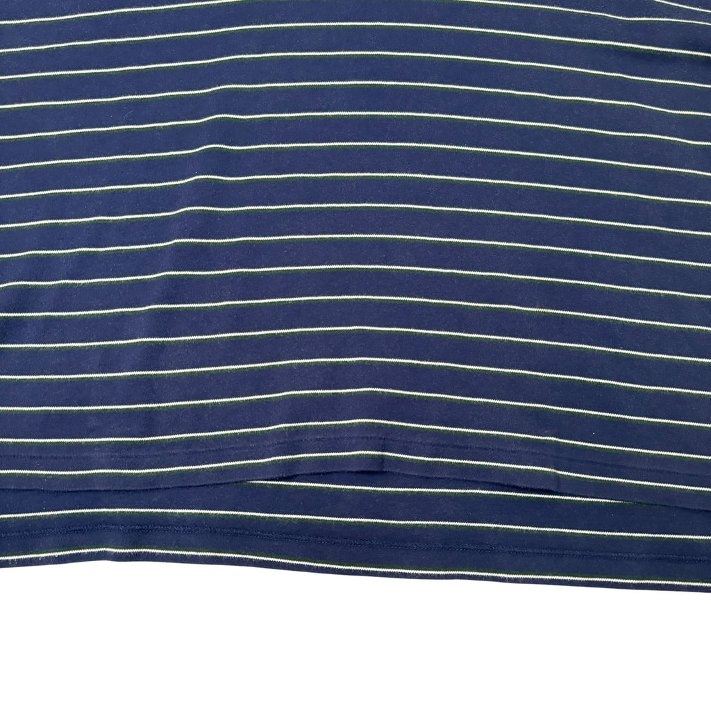 Ralph Lauren Polo Shirt Striped Navy White Short Sleeve Vintage Mens XXL