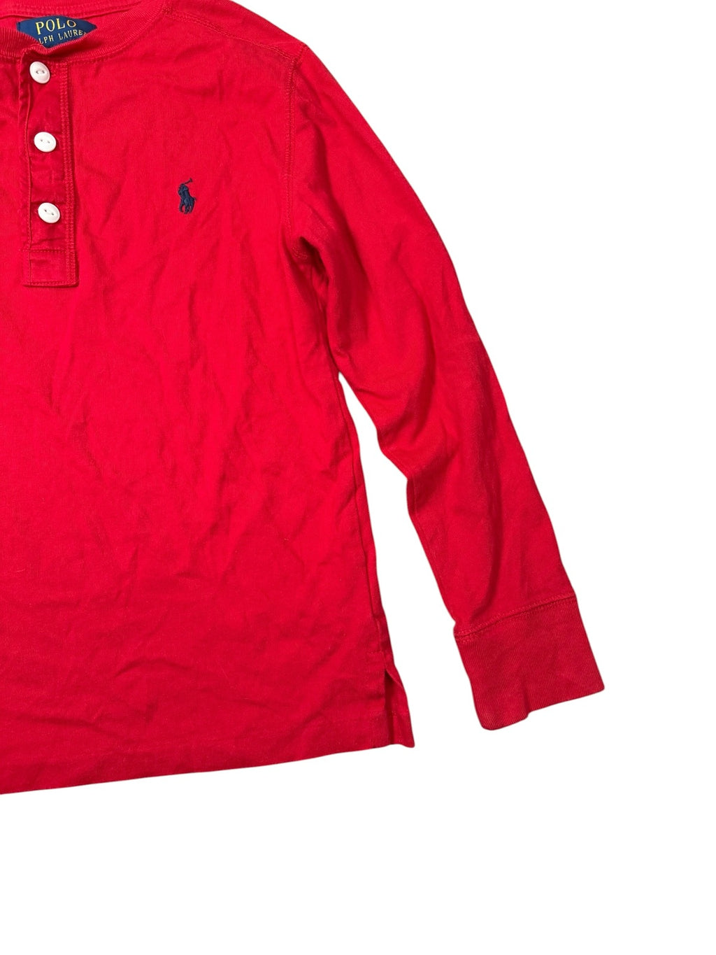 Ralph Lauren Long Sleeve Henley Top Red Womens Small UK 8