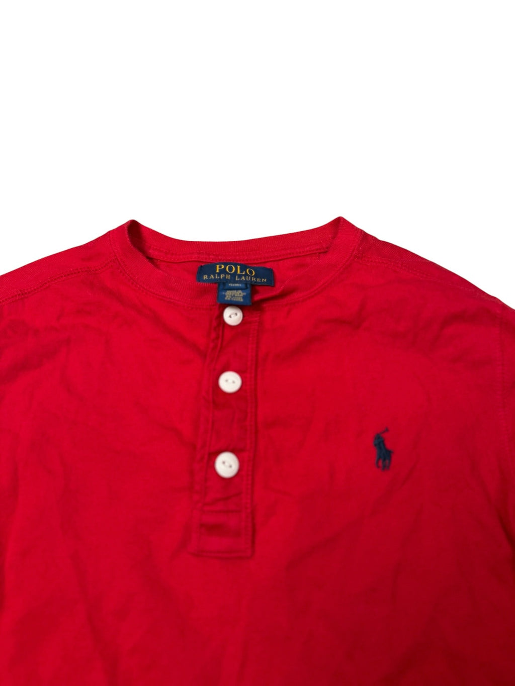 Ralph Lauren Long Sleeve Henley Top Red Womens Small UK 8