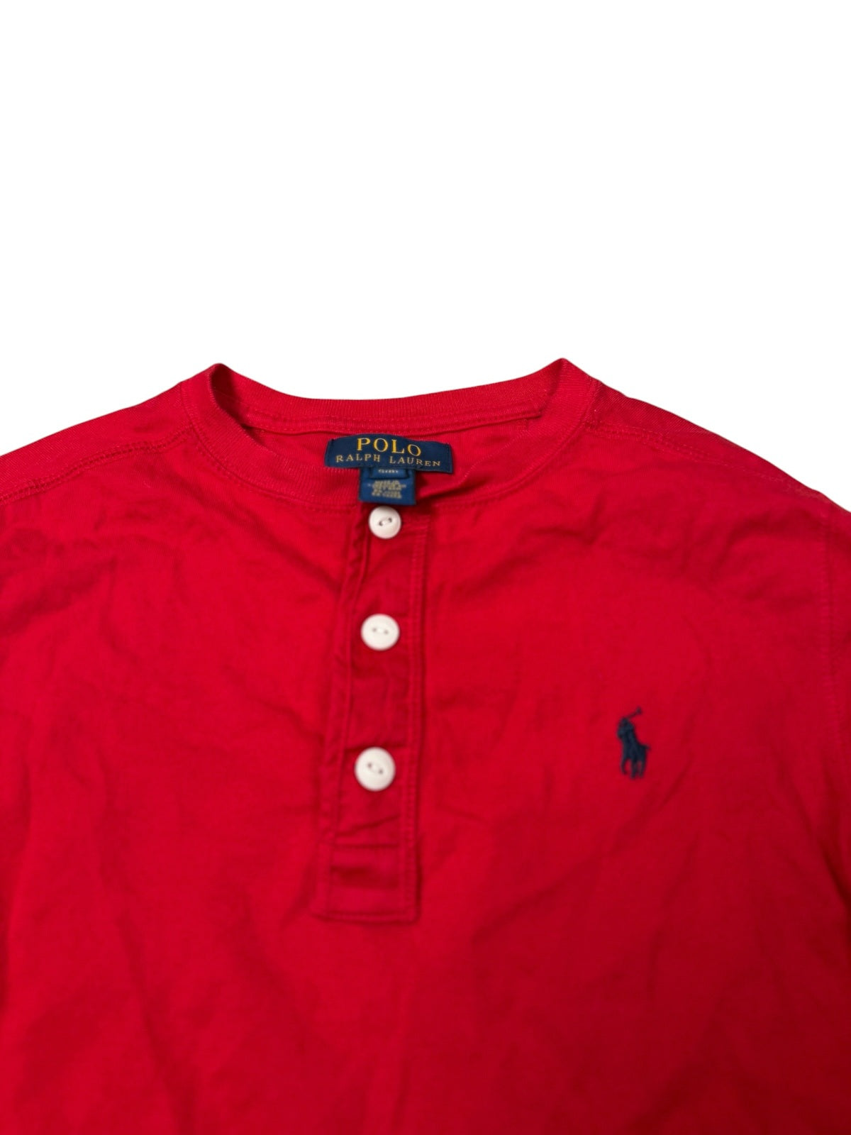 Ralph Lauren Long Sleeve Henley Top Red Womens Small UK 8