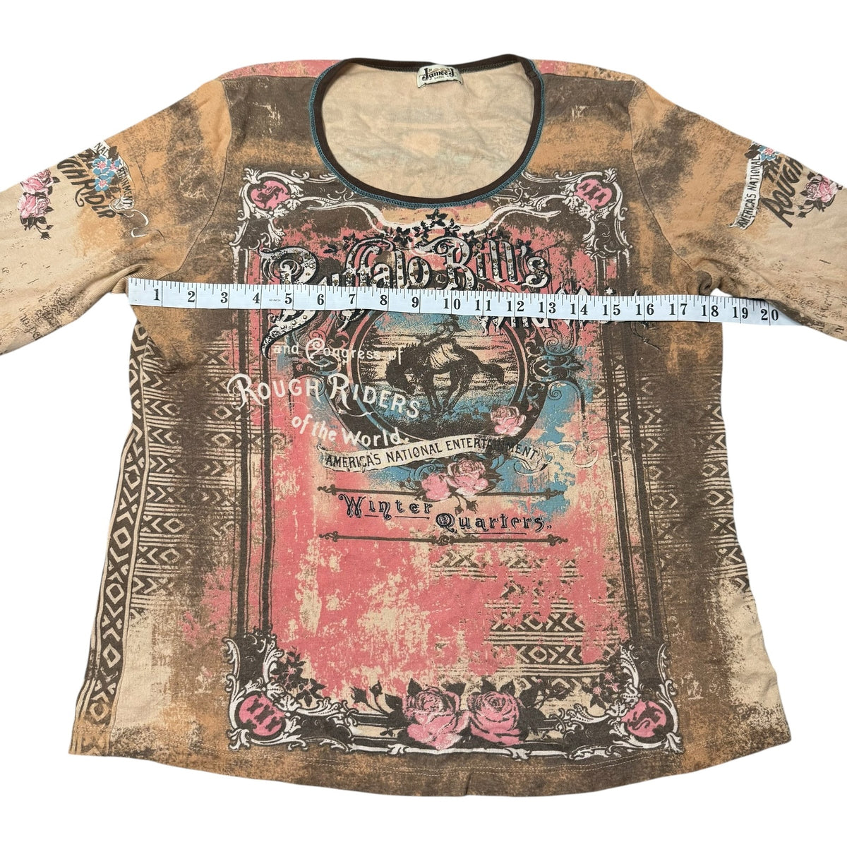 Buffalo Bills Wild West Top Sublimated Print Y2K Vintage Womens Large