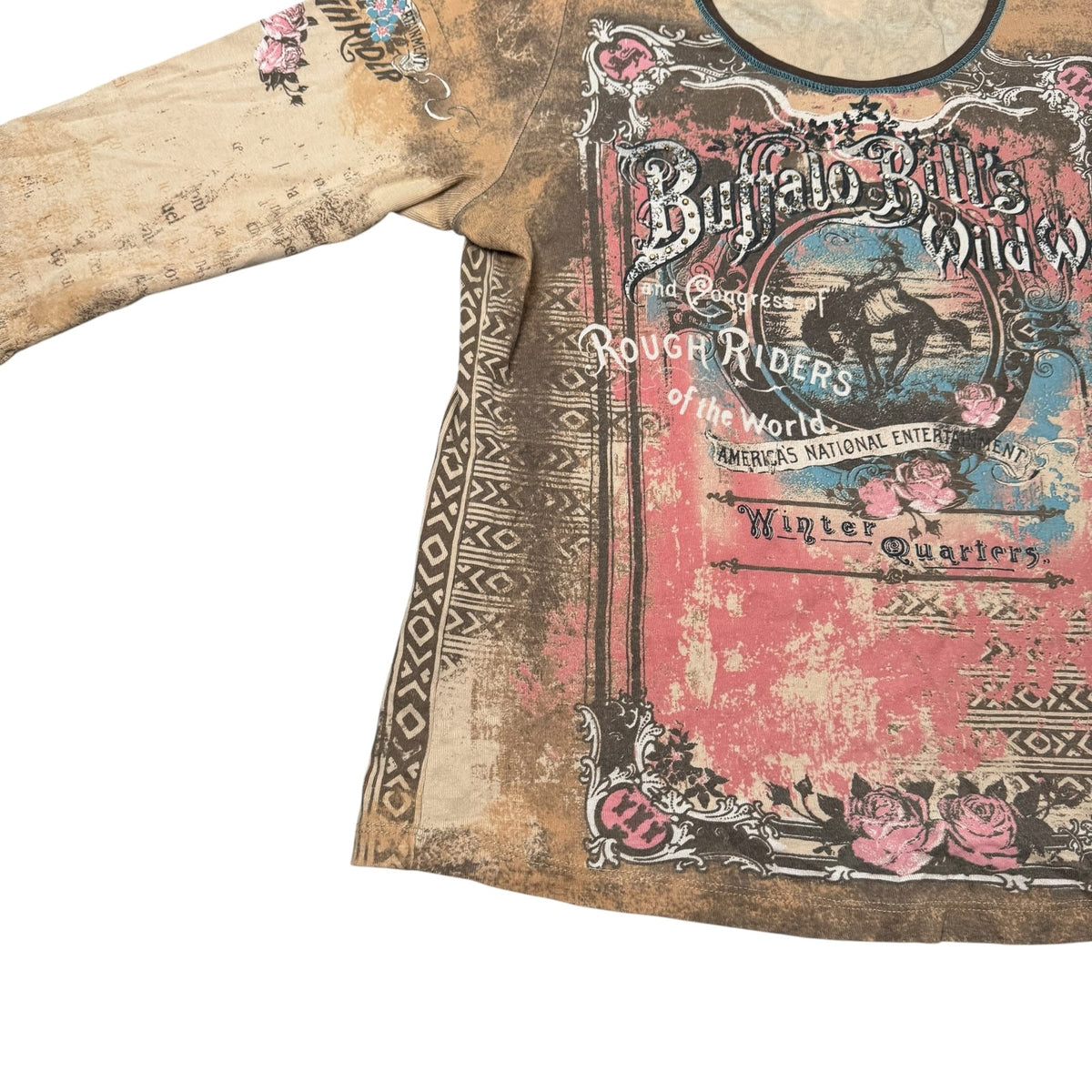 Buffalo Bills Wild West Top Sublimated Print Y2K Vintage Womens Large