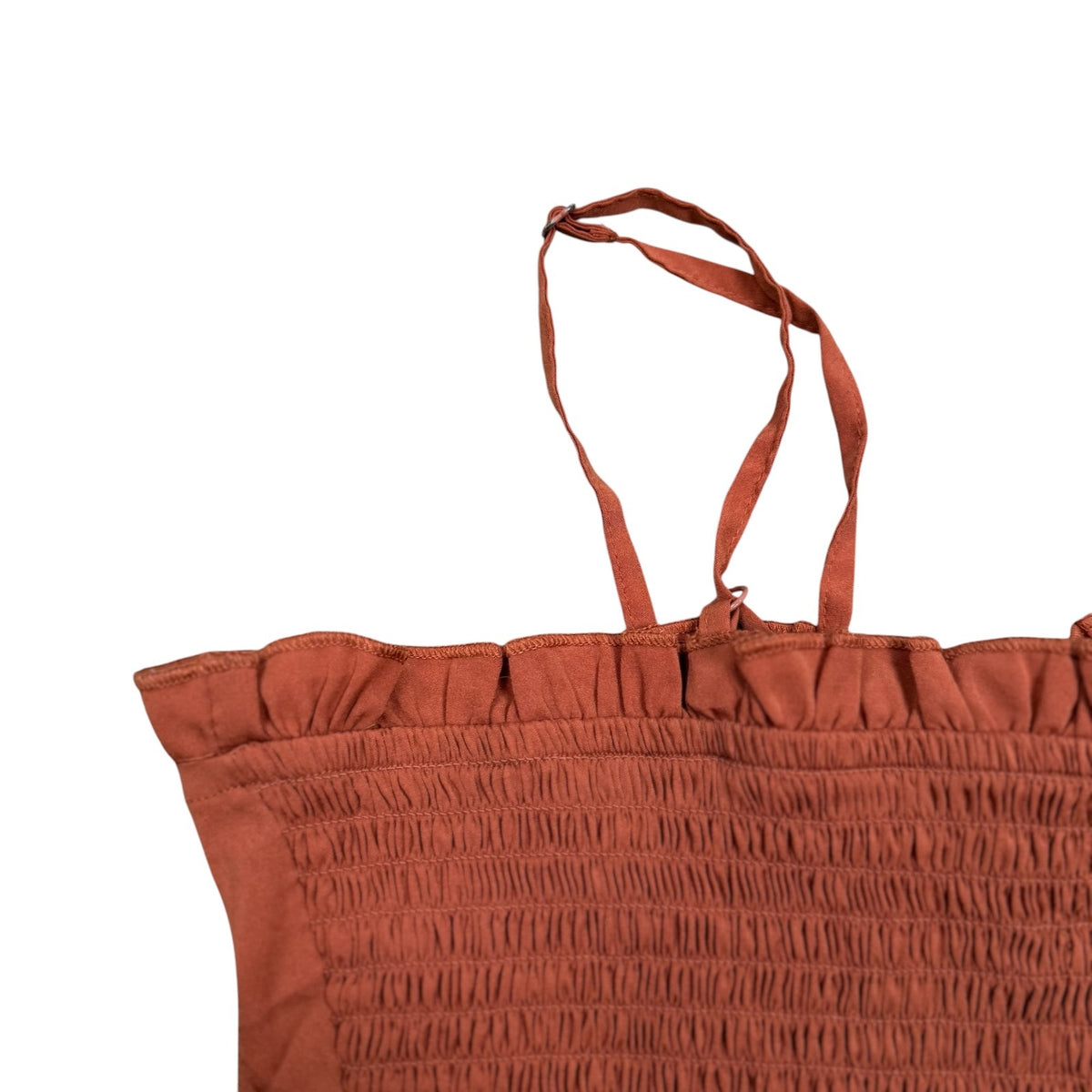 Urban Outfitters Crop Top Orange Womens Small Shirred Bandeau Rust Summer Cami