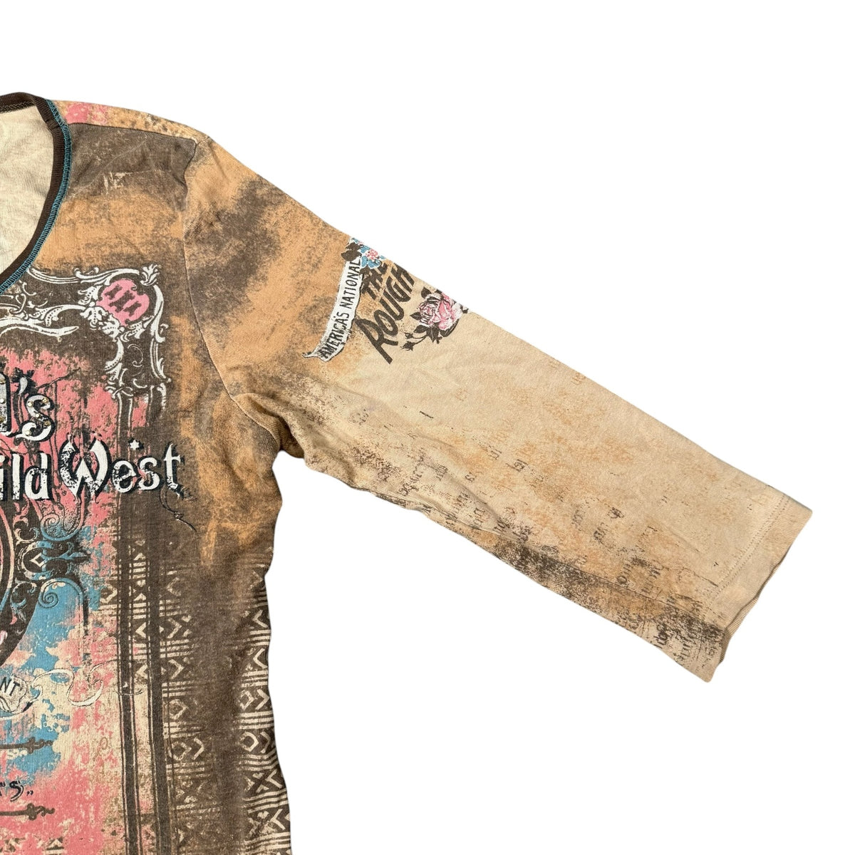 Buffalo Bills Wild West Top Sublimated Print Y2K Vintage Womens Large