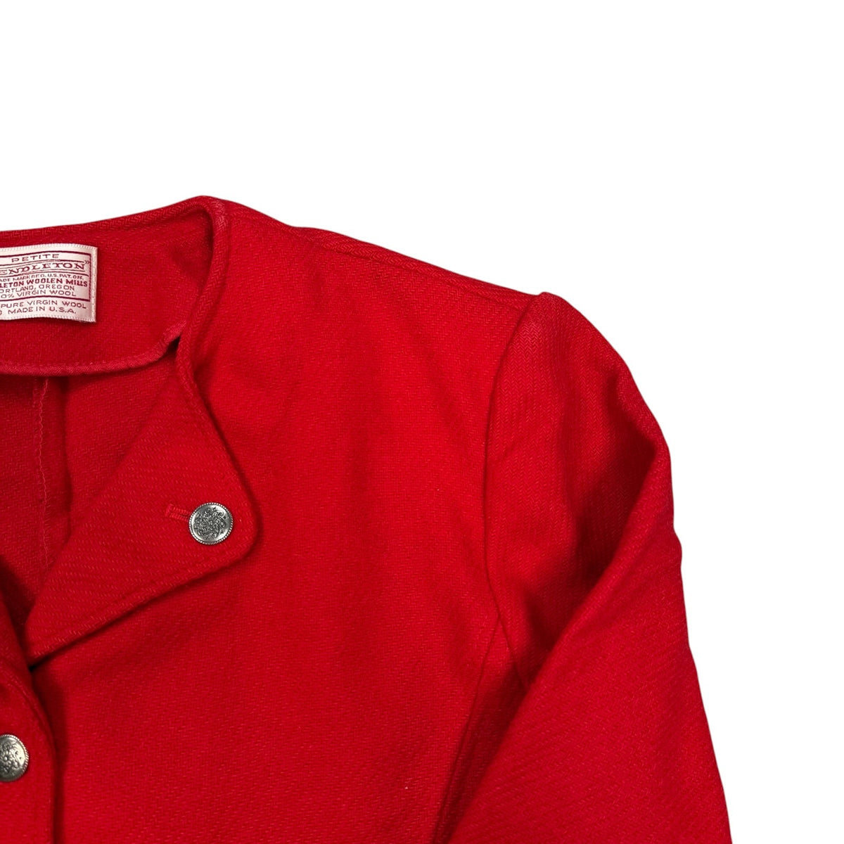 Pendleton Cardigan Red Vintage Wool Womens Size 12 Cropped Jacket Made In USA