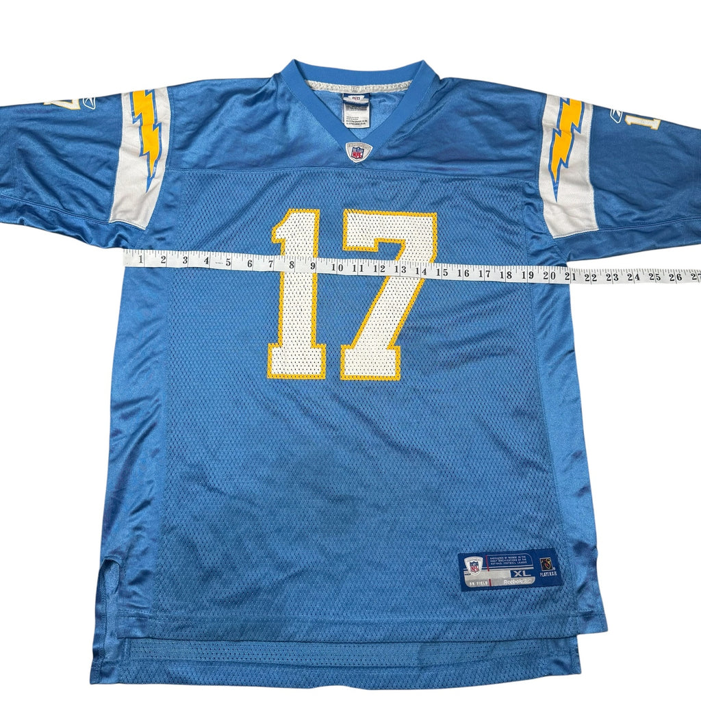 Reebok NFL Jersey Philip Rivers 17 Chargers Blue Vintage Womens XL