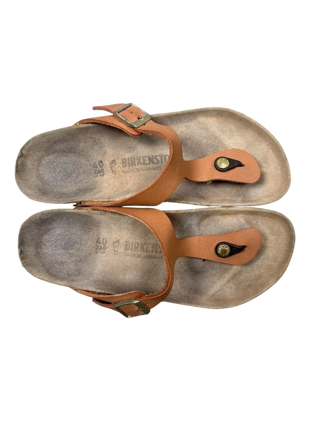 Birkenstock Gizeh Sandals Thong Tan Leather Regular Womens UK 7