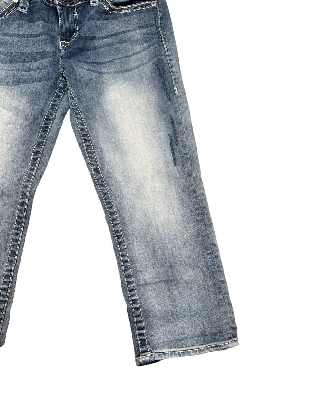 Vigoss Capri Jeans Blue Womens Size 12 Y2K Three Quarter Cropped Denim