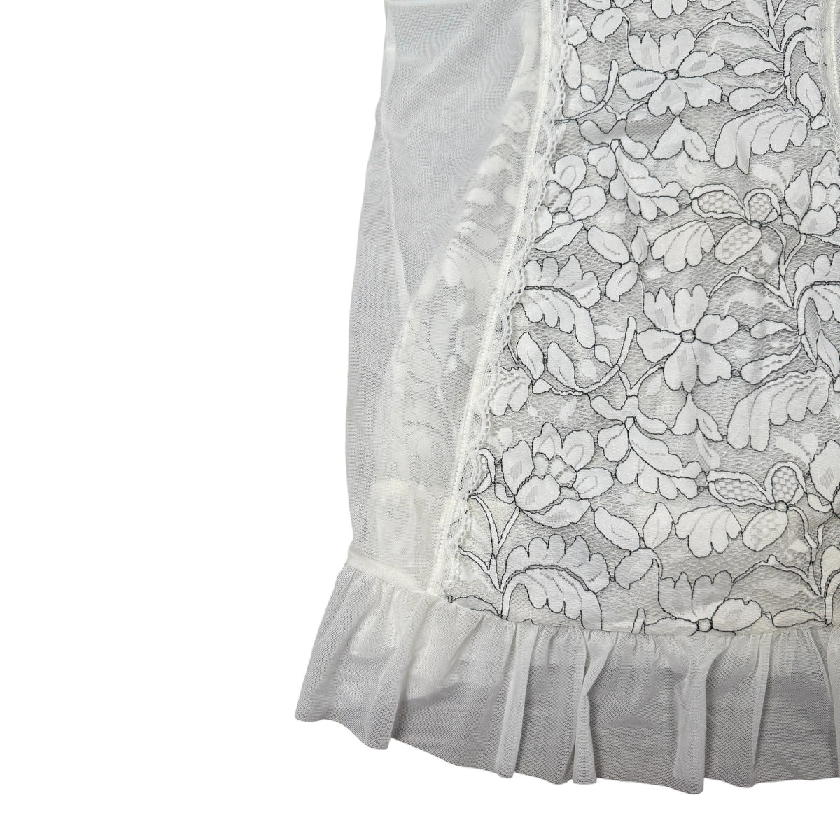Cinema Etoile Chemise Babydoll Slip White Lace Vintage Womens Small
