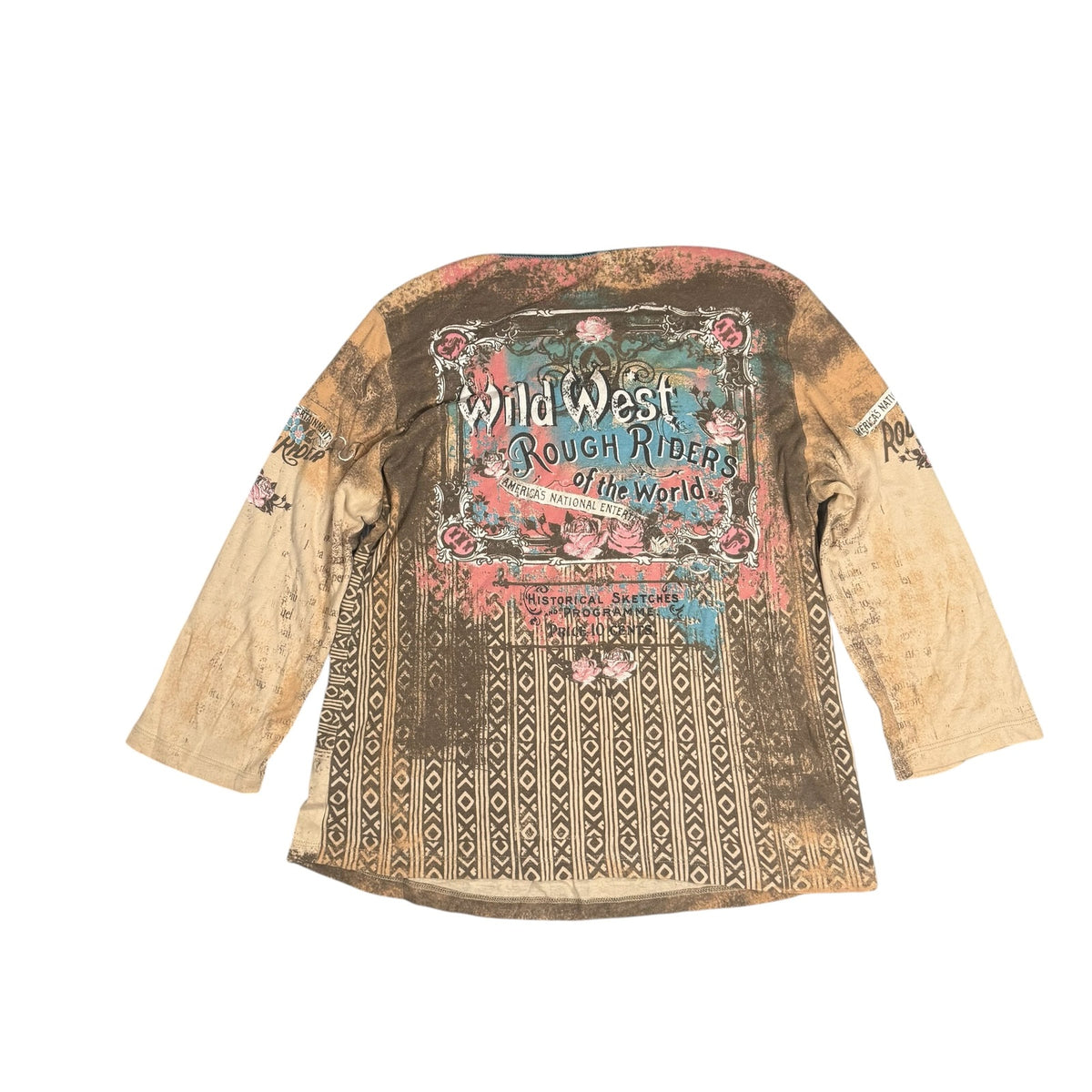 Buffalo Bills Wild West Top Sublimated Print Y2K Vintage Womens Large