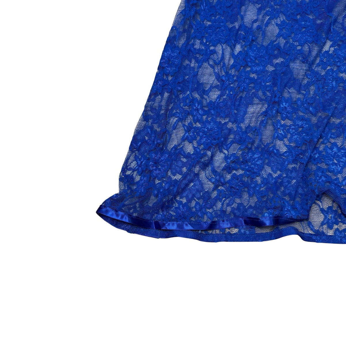 Lace Babydoll Slip Chemise Blue Sheer Vintage Y2K Womens Small