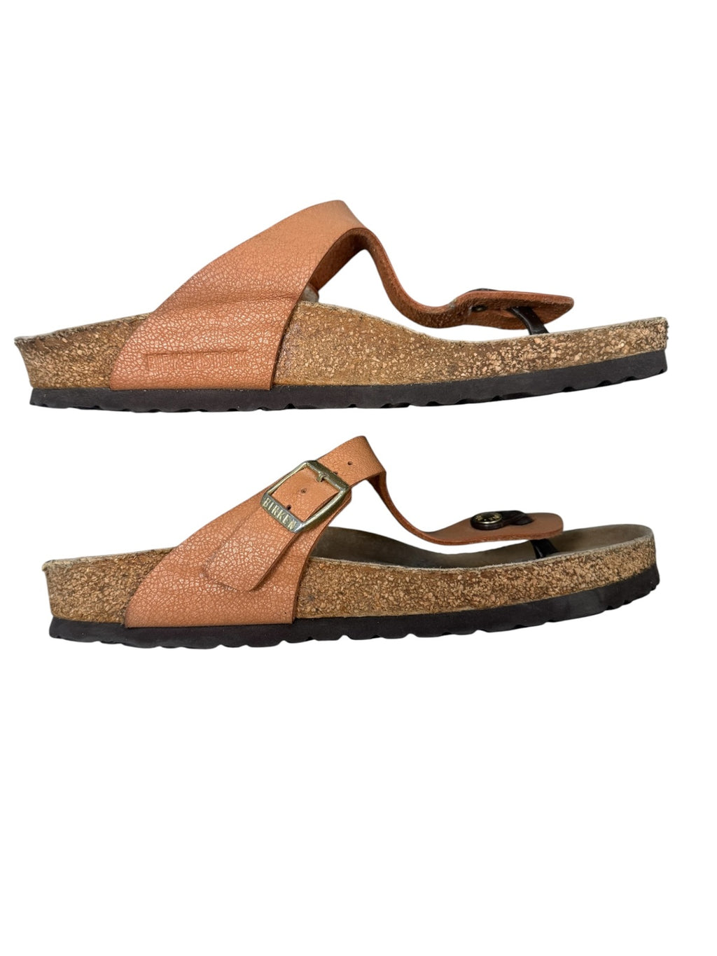 Birkenstock Gizeh Sandals Thong Tan Leather Regular Womens UK 7