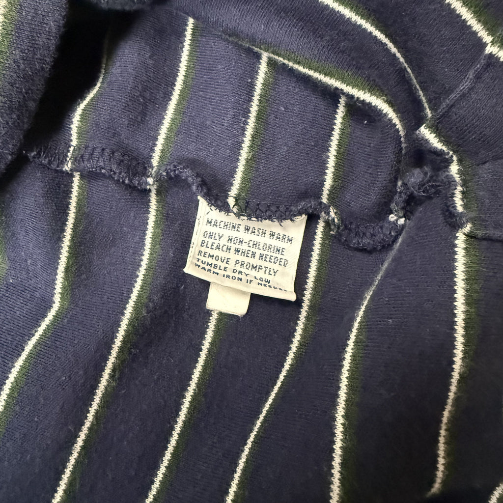 Ralph Lauren Polo Shirt Striped Navy White Short Sleeve Vintage Mens XXL