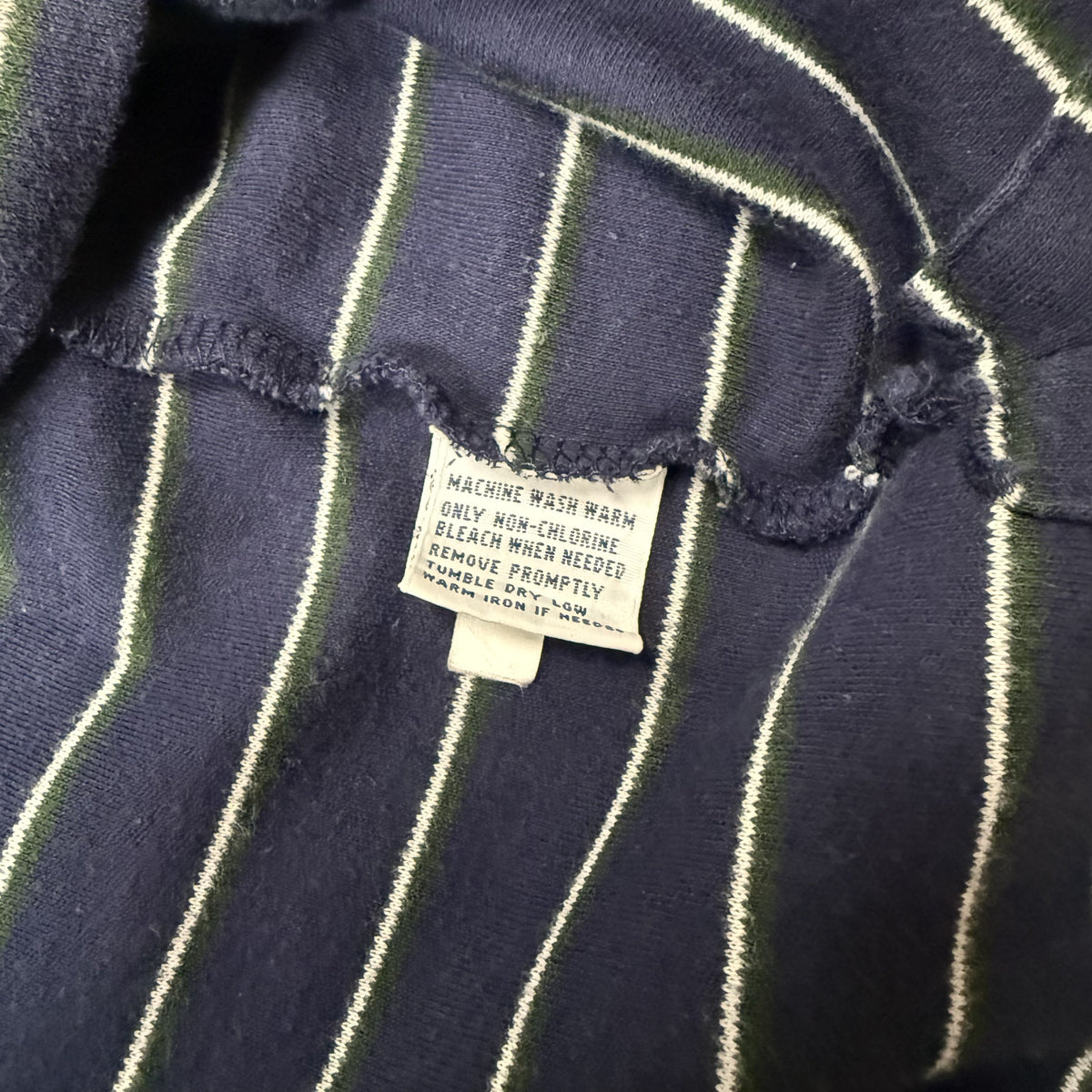 Ralph Lauren Polo Shirt Striped Navy White Short Sleeve Vintage Mens XXL