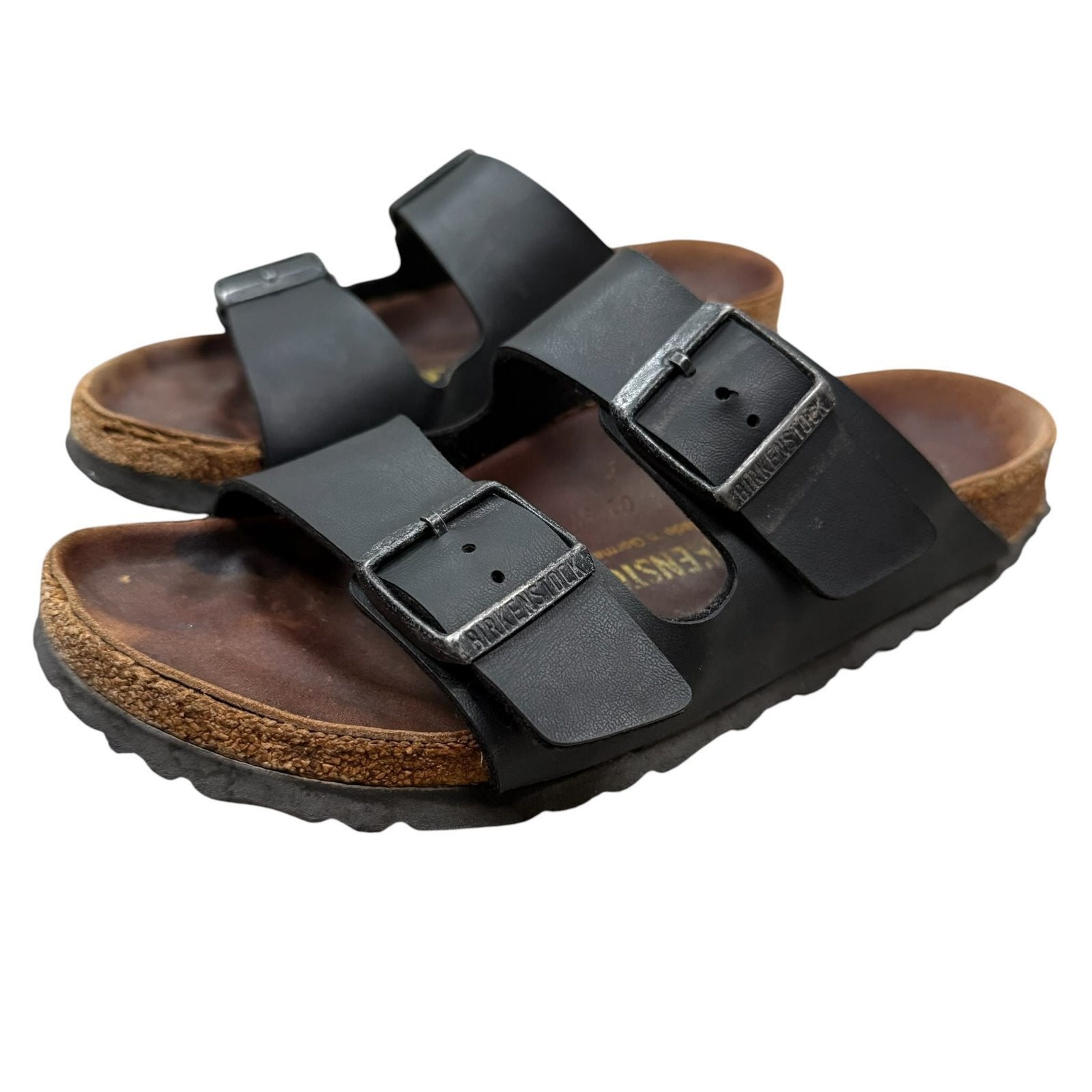 Birkenstock Arizona Sandals Double Strap Black Birko-Flor Size 4