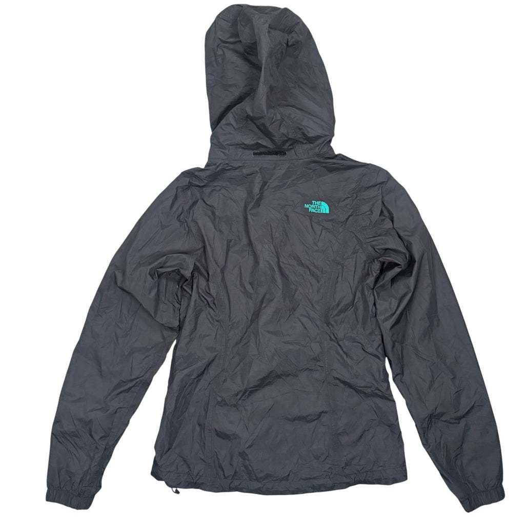 The North Face Y2K Hooded Waterproof Rain Jacket Black Turquoise XS