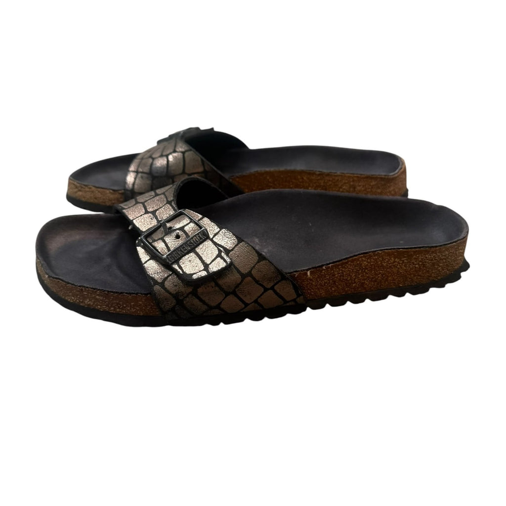 Birkenstock Madrid Slide Sandals Metallic Bronze Black UK-6 EU-39