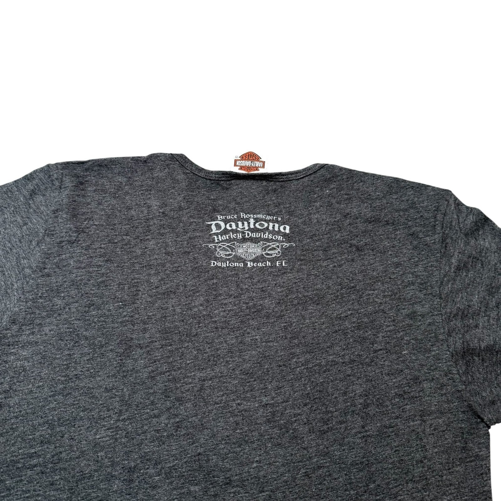 Harley-Davidson Y2K T-Shirt Short Sleeve Graphic Charcoal Grey Medium