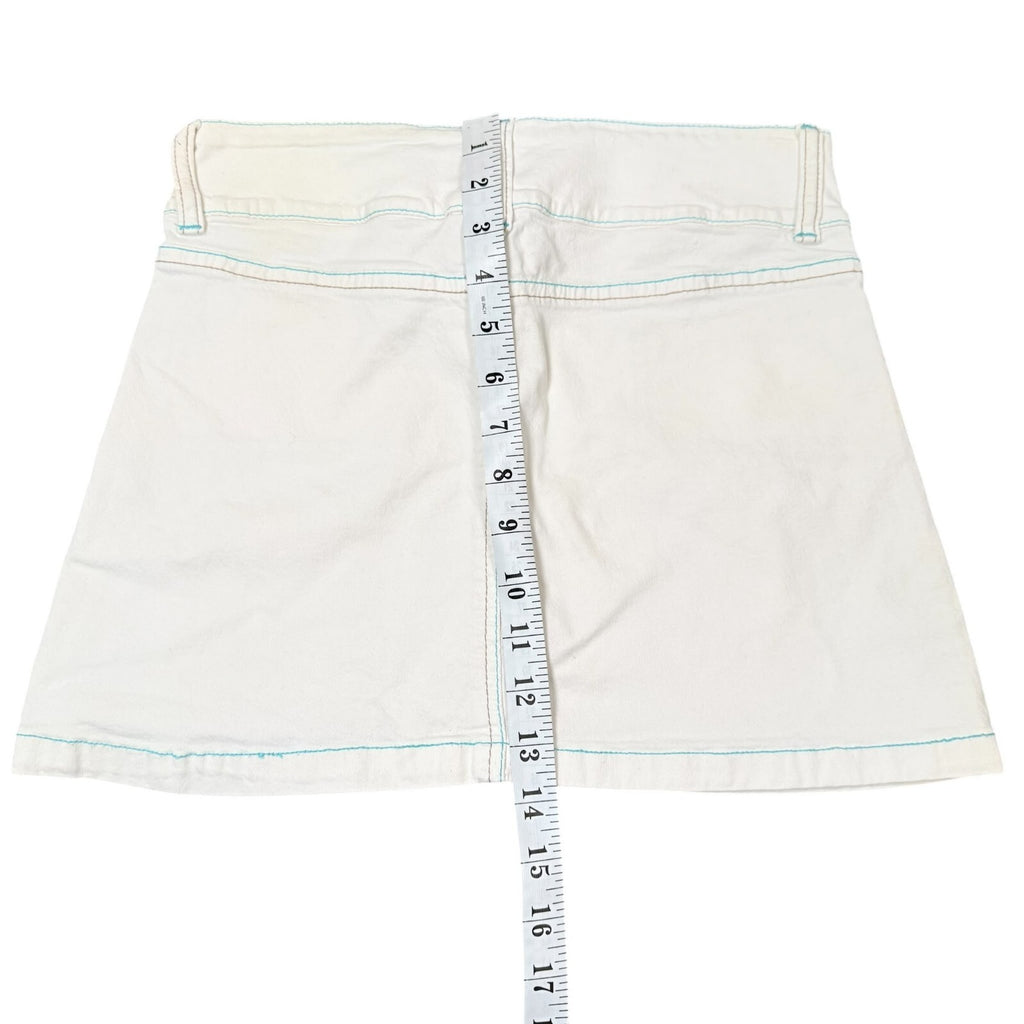 Tally Weijl Vintage Y2K Denim Mini Skirt White Small