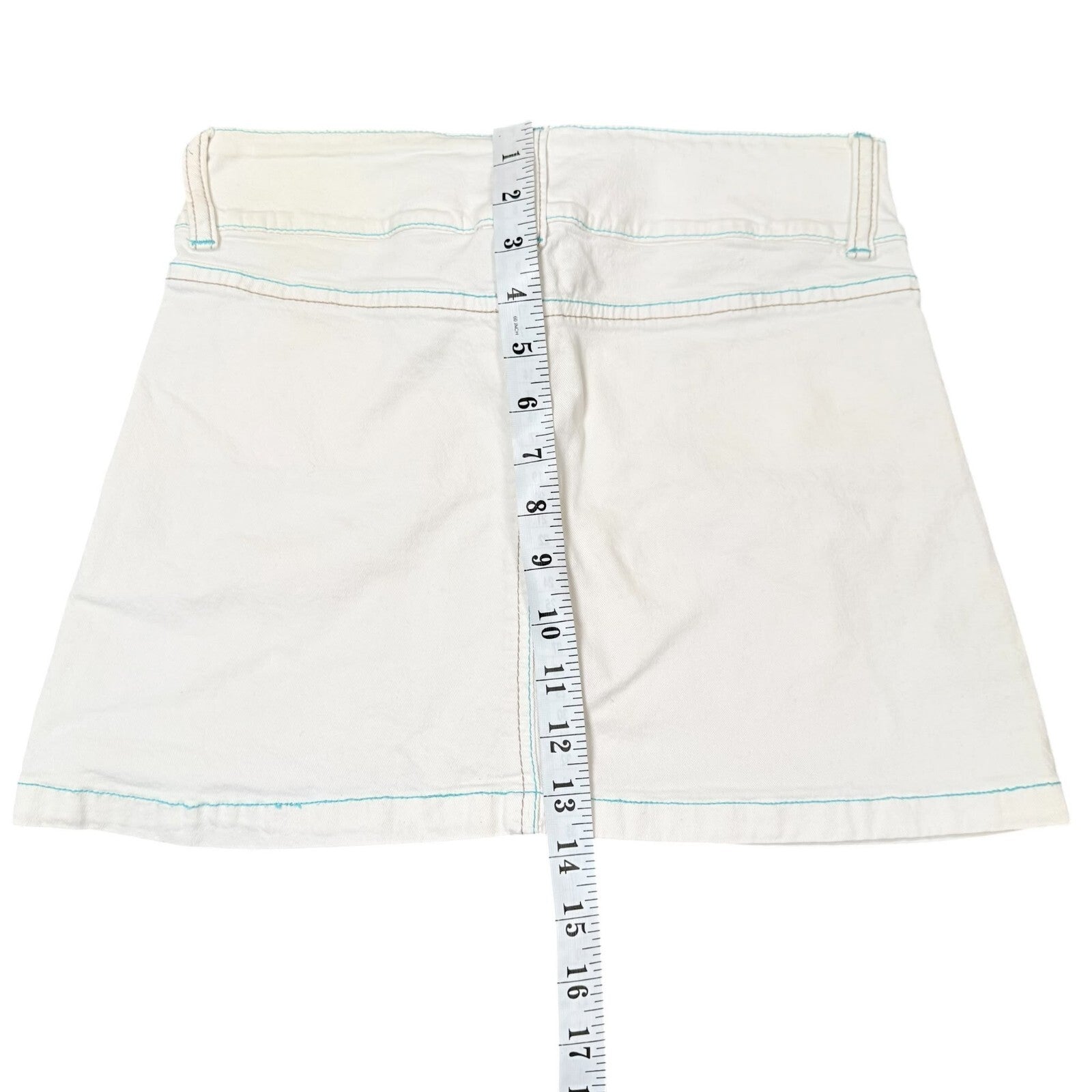 Tally Weijl Vintage Y2K Denim Mini Skirt White Small