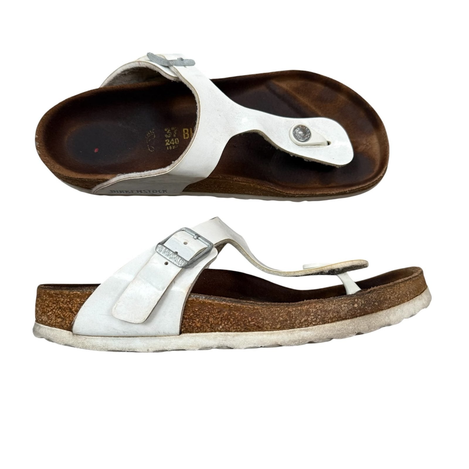 Birkenstock Gizeh Thong Sandals Birko-Flor White Size UK 4 EU 37