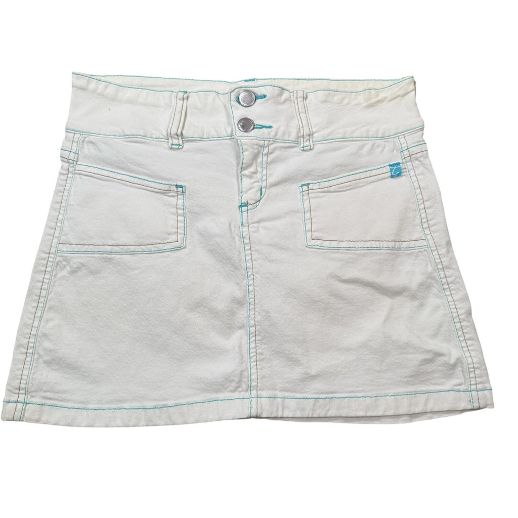 Tally Weijl Vintage Y2K Denim Mini Skirt White Small