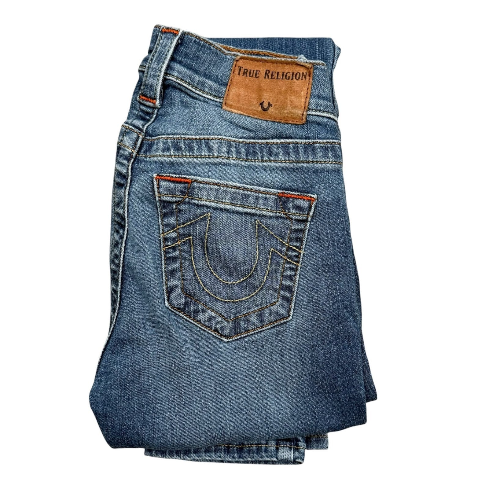 True Religion Mid Rise Super Skinny Jeans Blue Denim Size 24