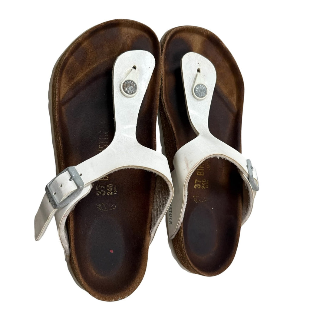 Birkenstock Gizeh Thong Sandals Birko-Flor White Size UK 4 EU 37