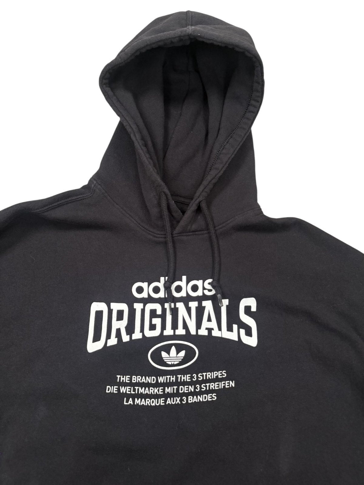 Adidas Originals Pullover Hoodie Sweatshirt Long Sleeve Black Large