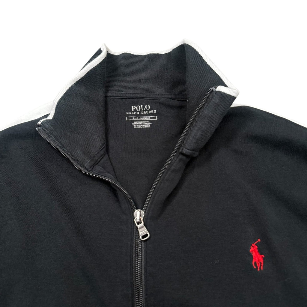 Polo Ralph Lauren Track Jacket Custom Fit Full Zip Black Large