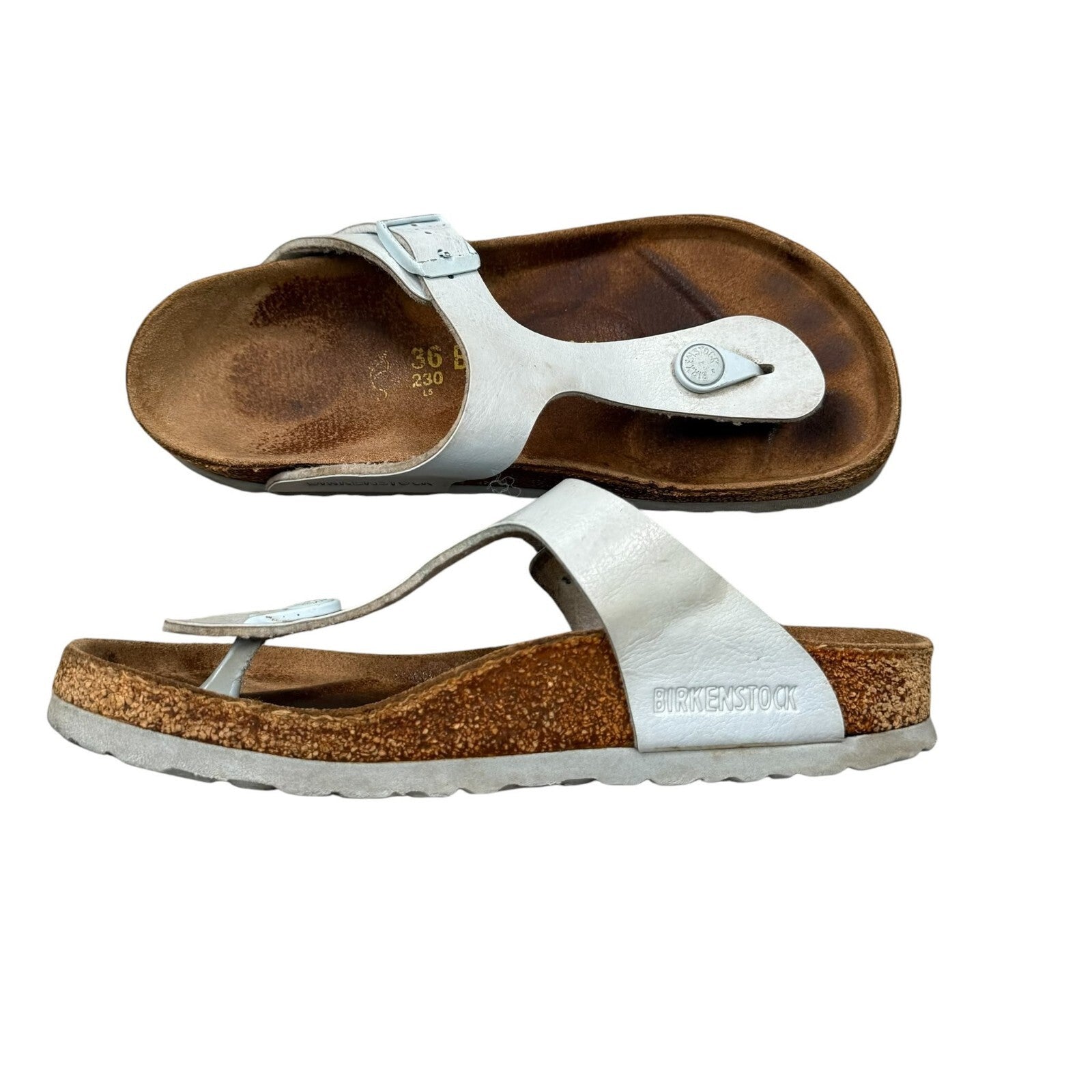 Birkenstock Gizeh Thong Sandals Birko Flor Silver Size UK 3.5 EU 36