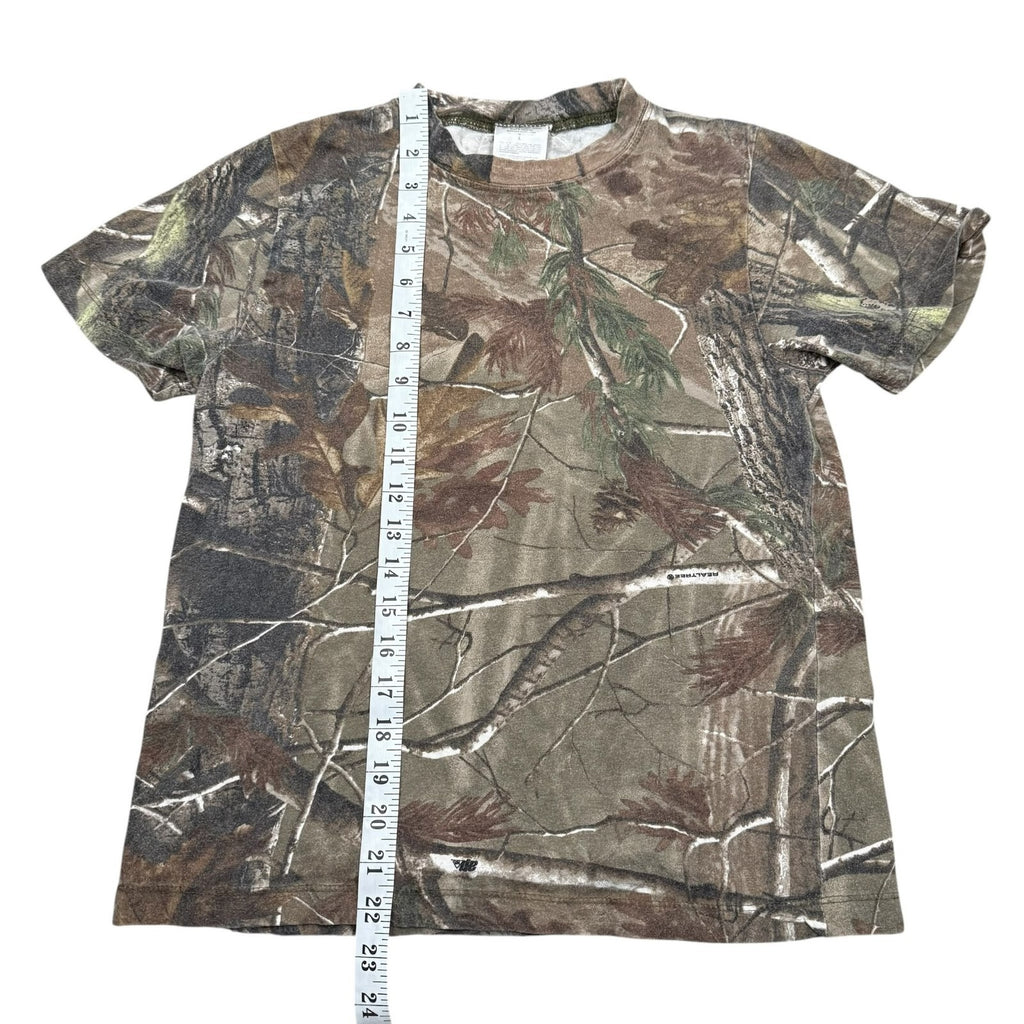 Realtree Vintage Y2K T-Shirt Camouflage Top Brown and Green Small