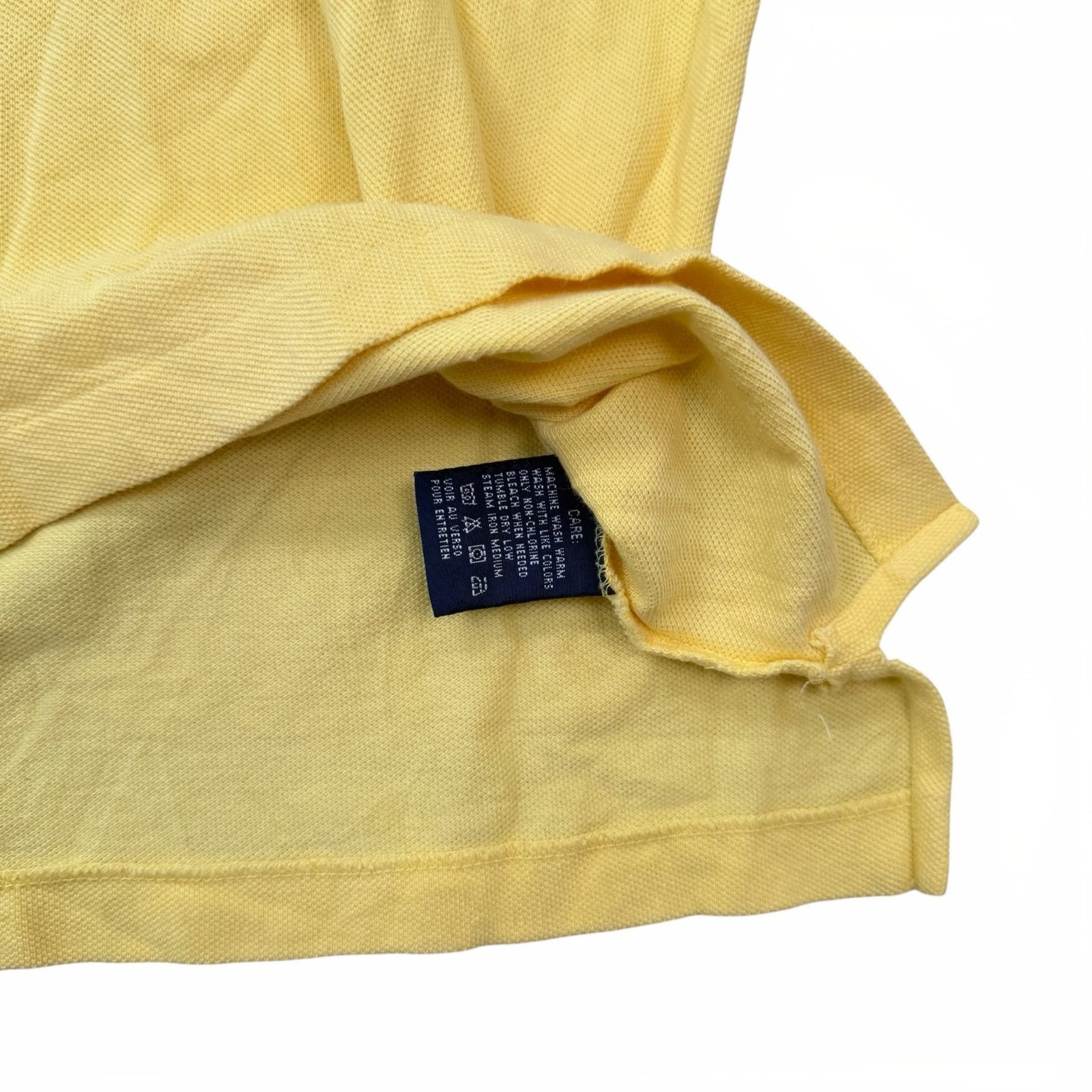 Ralph Lauren Y2K The Skinny Polo Shirt Short Sleeve Yellow Cotton Small