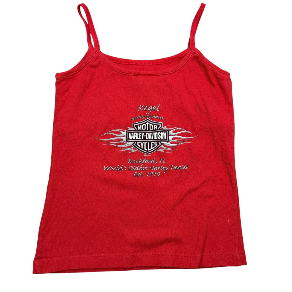 Harley Davidson Y2K Kegel Rockford Cami Tank Top Red Biker Graphic XS