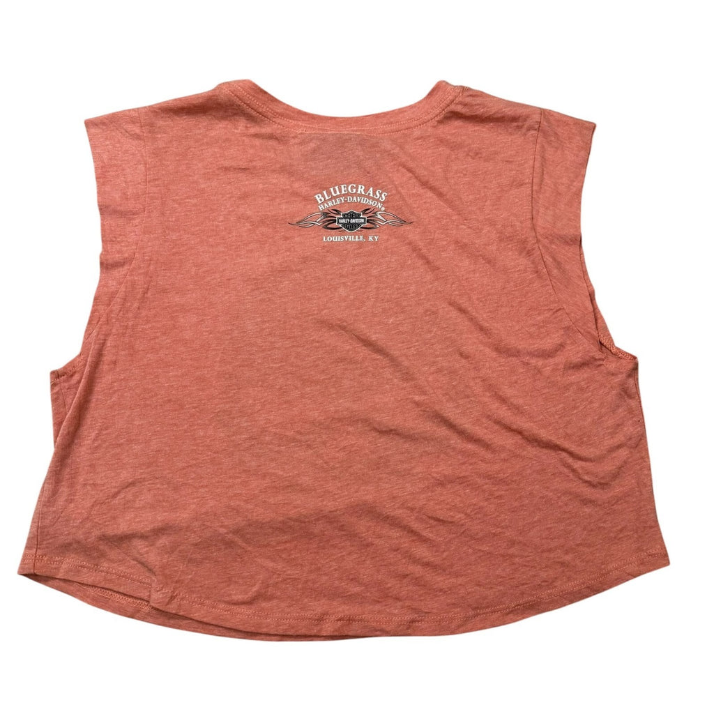 Harley-Davidson Crop Tank Top Skull Graphic Pink Sleeveless 8/10
