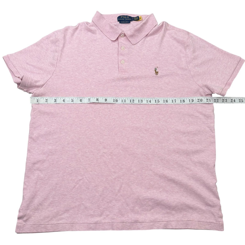 Polo Ralph Lauren Polo Shirt Custom Slim Fit Cotton Pink Large