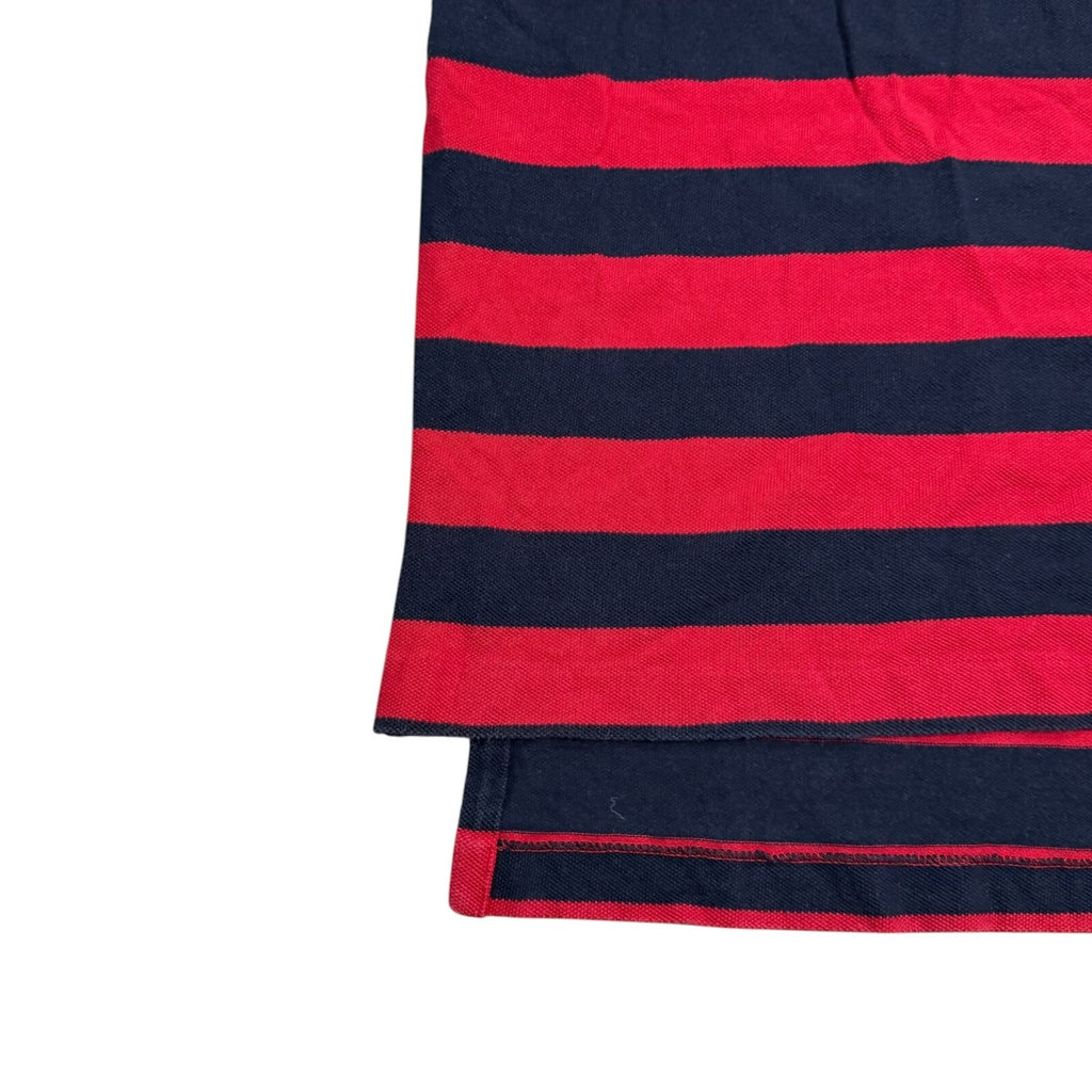 Polo Ralph Lauren Vintage Y2K Polo Shirt Red Navy Striped Cotton XL