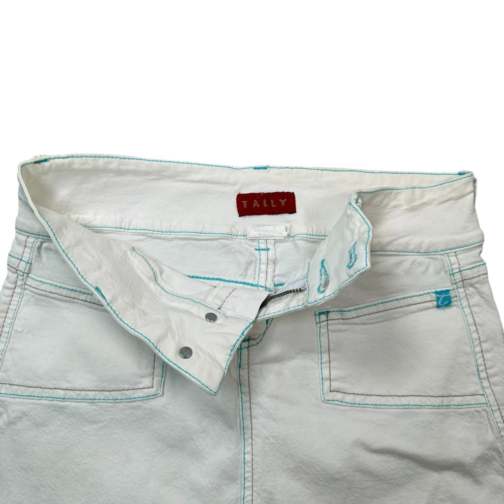 Tally Weijl Vintage Y2K Denim Mini Skirt White Small