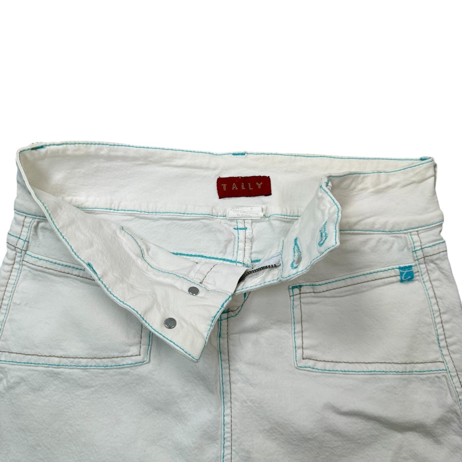 Tally Weijl Vintage Y2K Denim Mini Skirt White Small