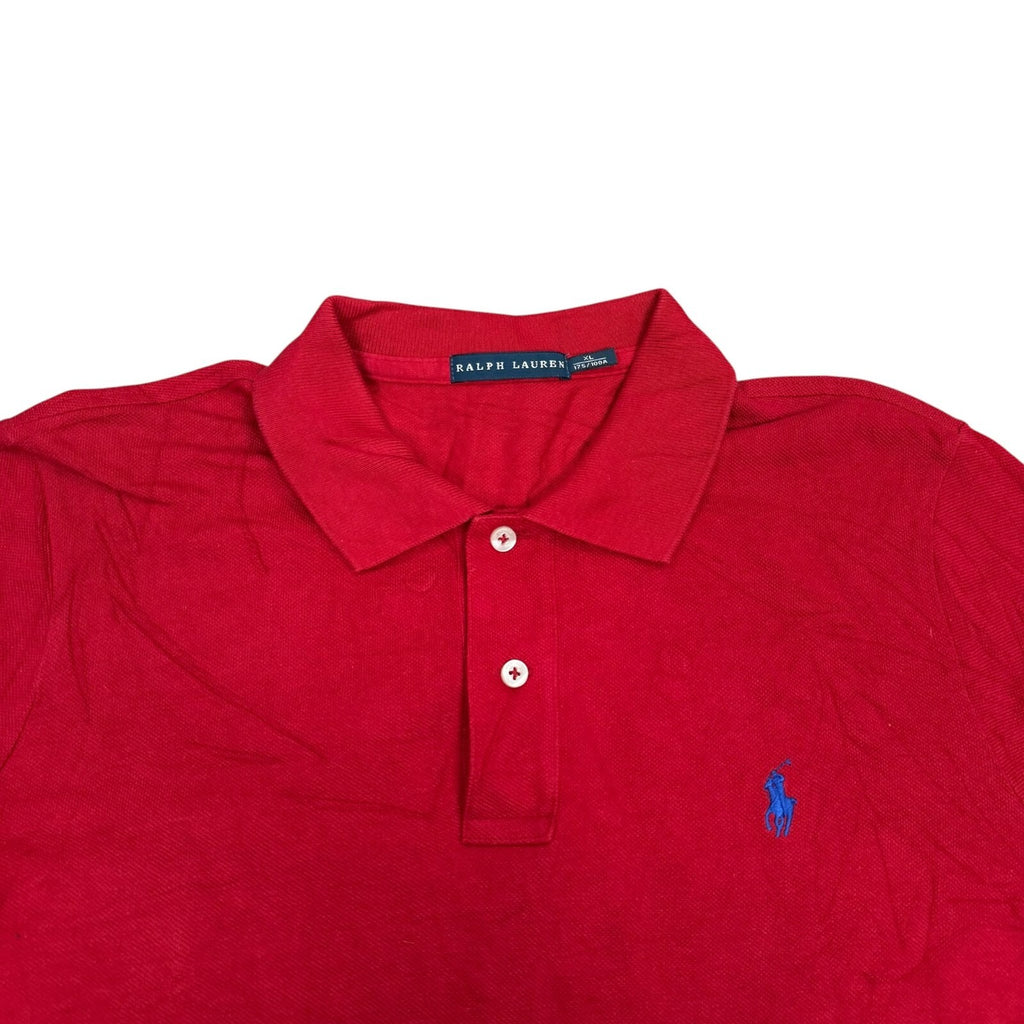Ralph Lauren Y2K Polo Shirt Short Sleeve Red Cotton XL