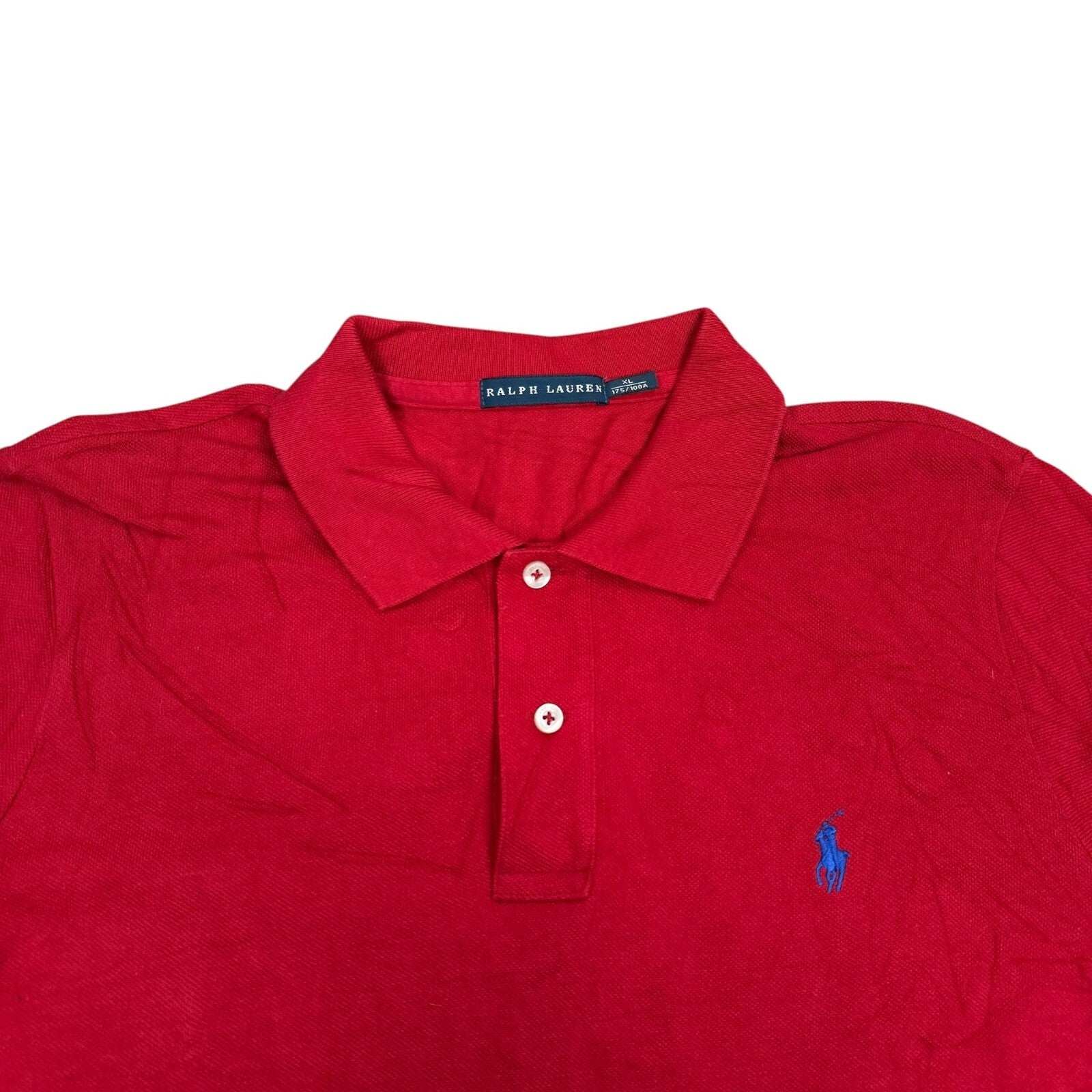 Ralph Lauren Y2K Polo Shirt Short Sleeve Red Cotton XL