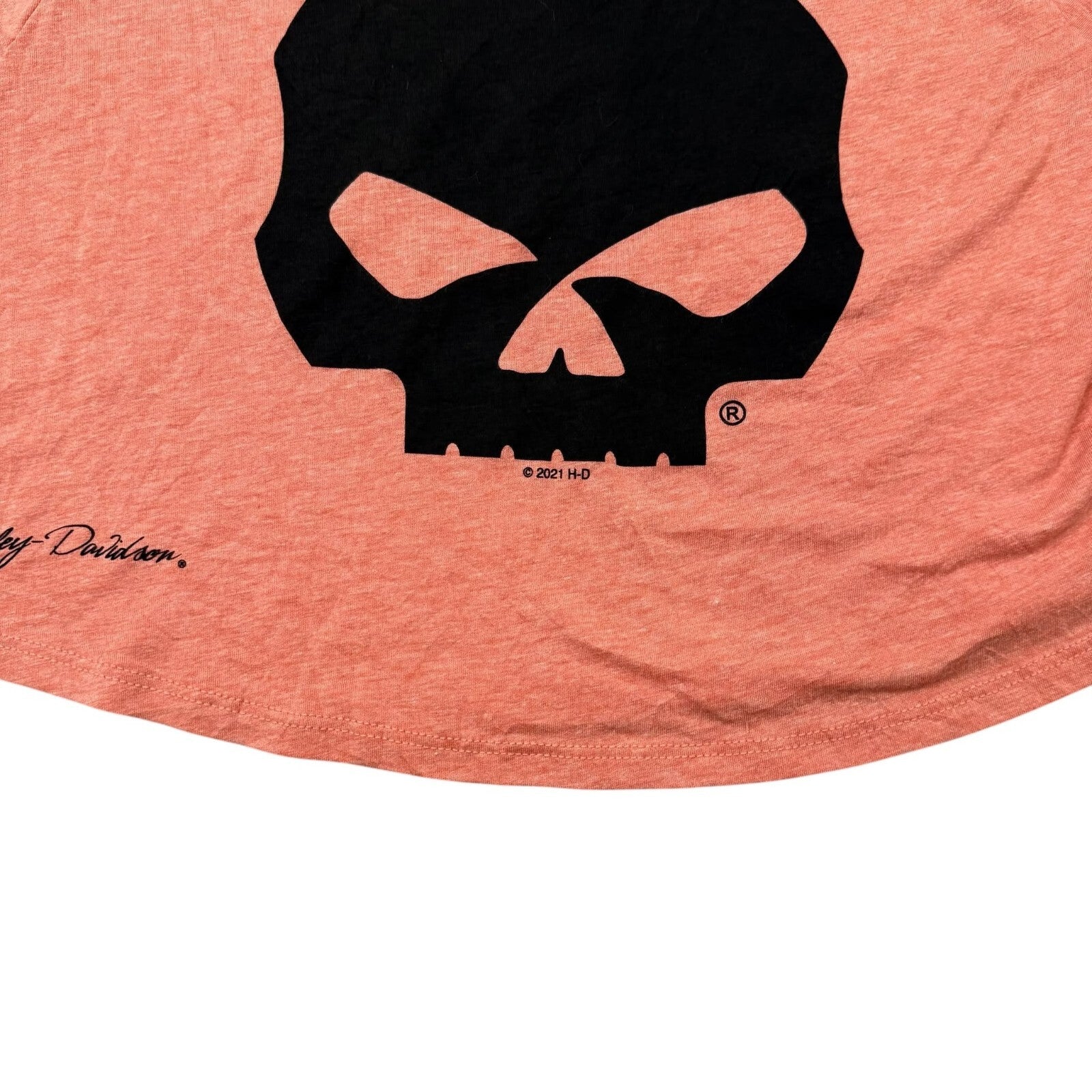 Harley-Davidson Crop Tank Top Skull Graphic Pink Sleeveless 8/10