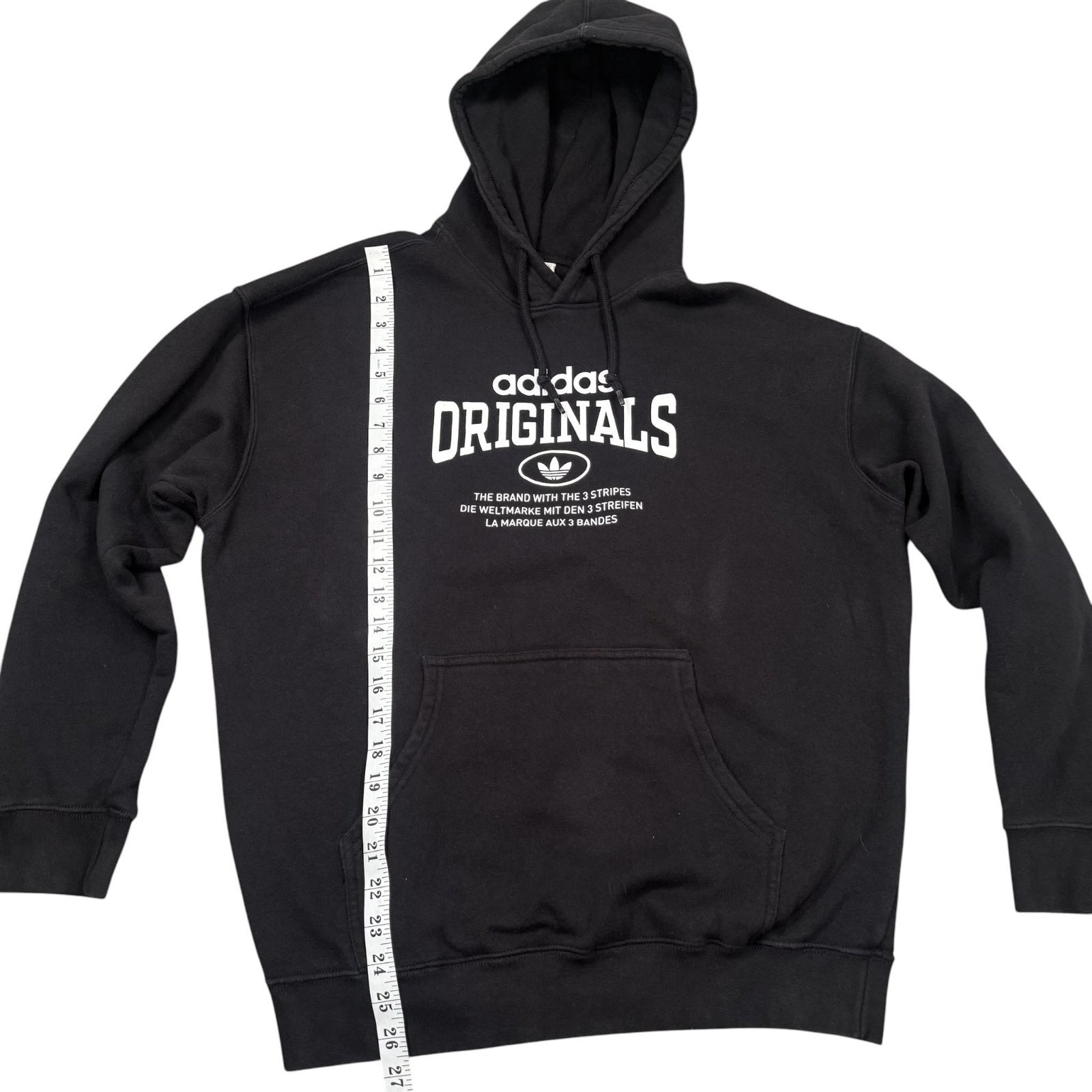 Adidas Originals Pullover Hoodie Sweatshirt Long Sleeve Black Large