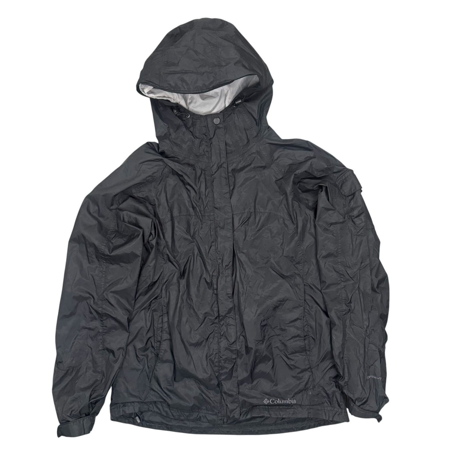 Columbia Omni-Tech Y2K Waterproof Hooded Rain Jacket Black Small