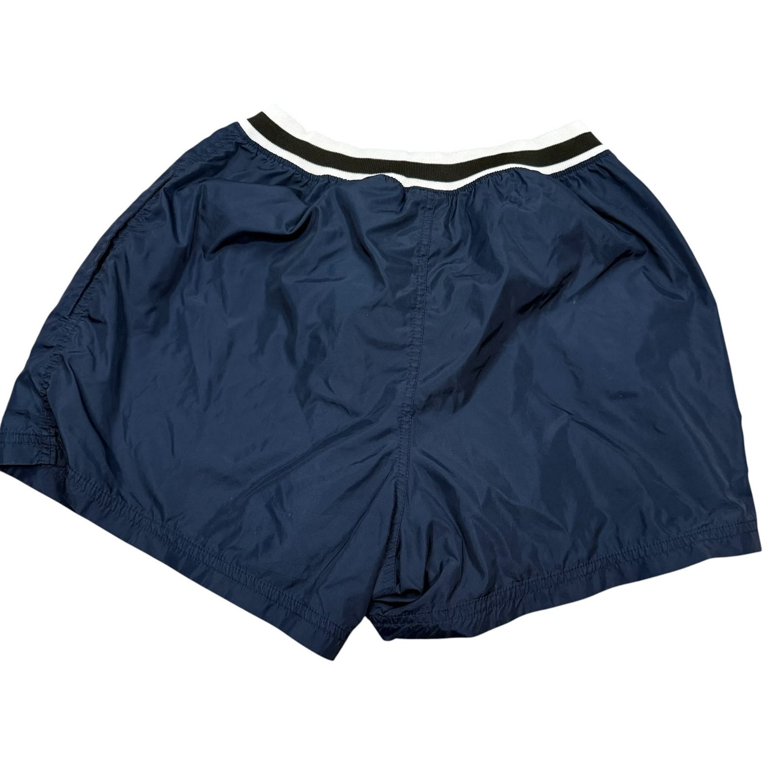 Nike Y2K Athletic Shorts Waistband Nylon Navy White Medium 8/10