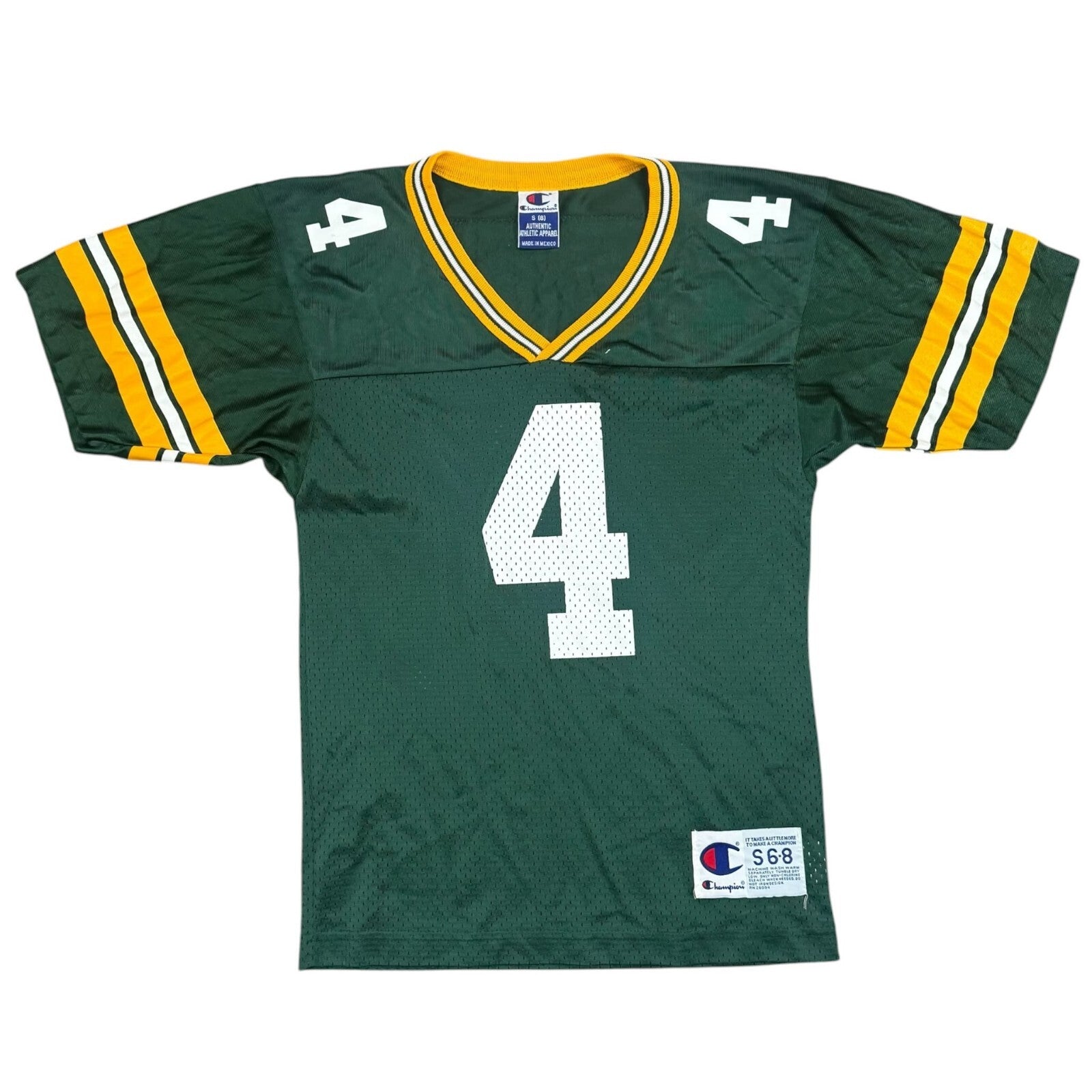 Champion Vintage Y2K NFL Jersey FAVRE #4 Green Yellow Small