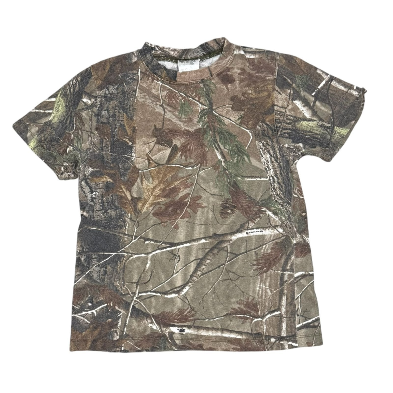Realtree Vintage Y2K T-Shirt Camouflage Top Brown and Green Small